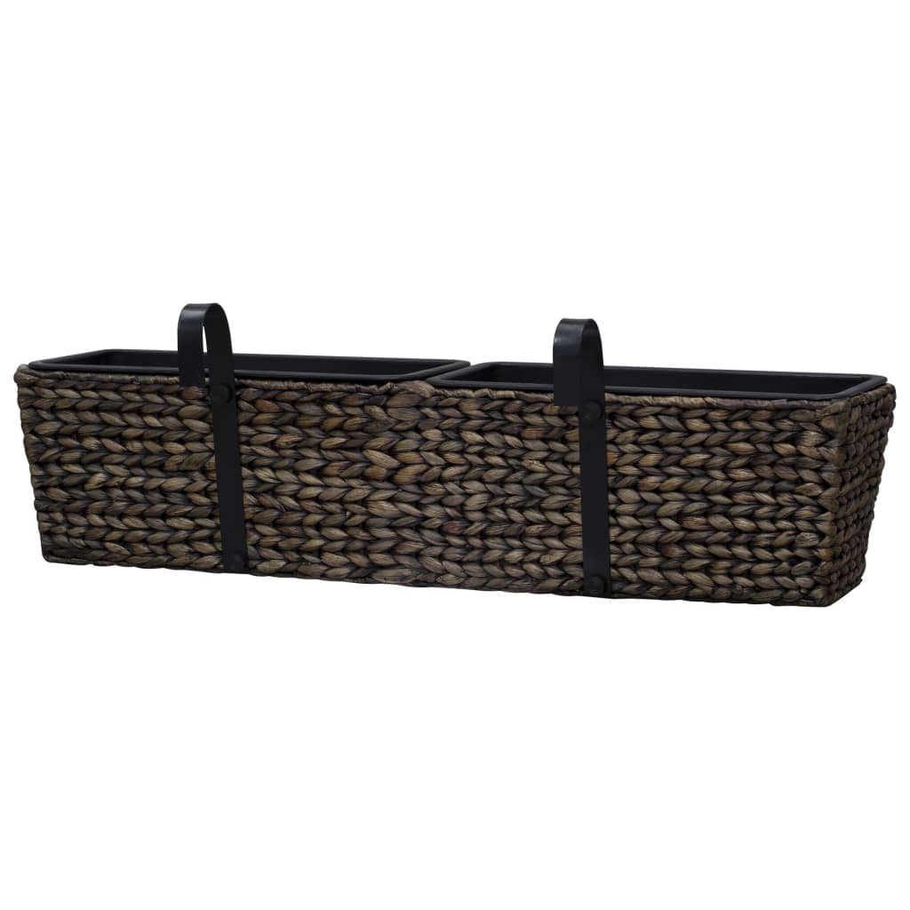 Garden Planters 2 pcs Water Hyacinth Brown